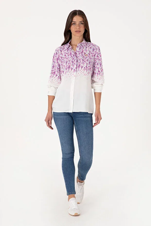 Женская рубашка с длинным рукавом U.S. Polo Assn., Violet — фото 4