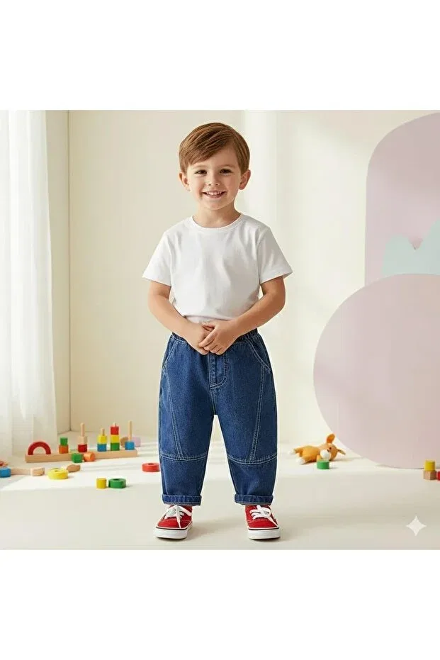 Детские джинсы для девочек с эластичным поясом Jeans Awix, Blue — фото 3