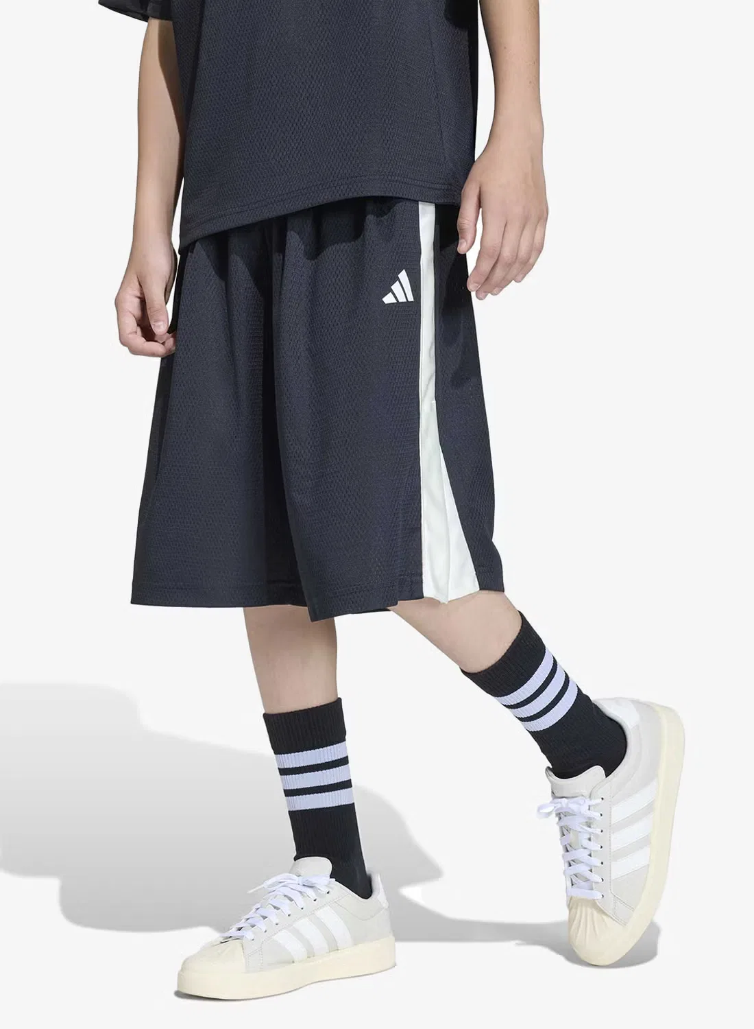 Шорты свободные с сетчатой вставкой Stadium Mesh Adidas, черный