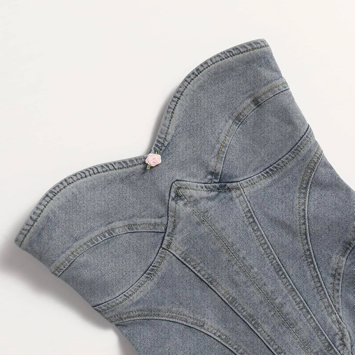 Женское джинсовое платье с открытыми плечами Casual, Blue — фото 3