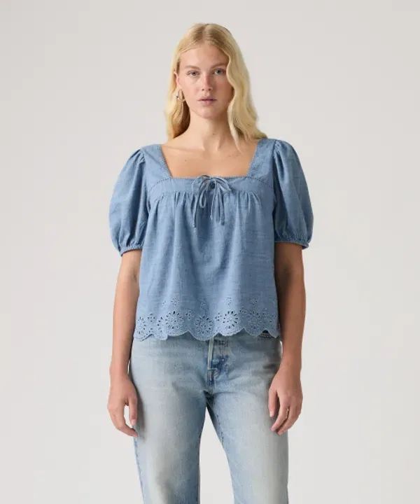 Блуза с коротким рукавом, вырезная, Levi'S, белый