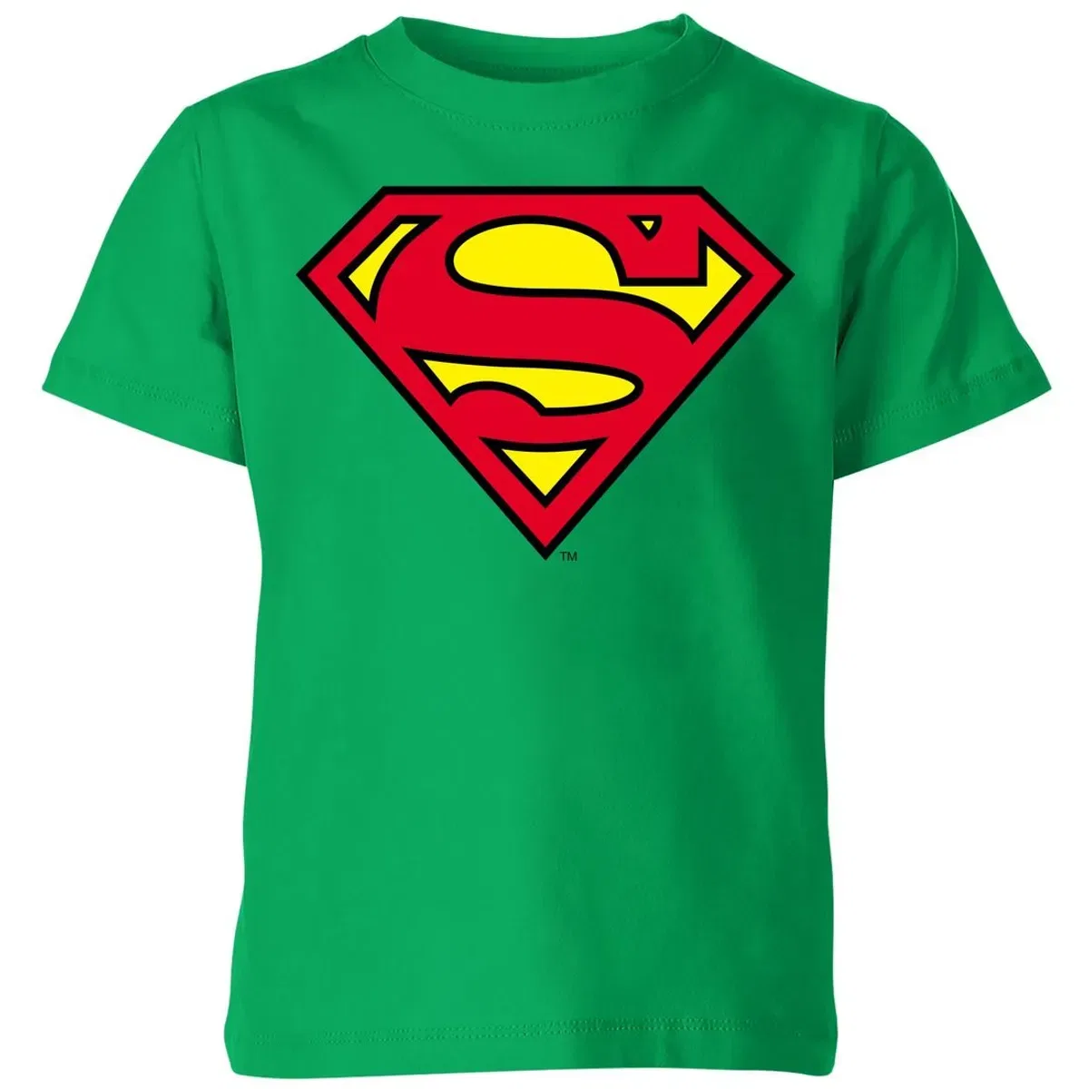 Детская футболка с принтом Superman Shield Zavvi, Green — фото 2