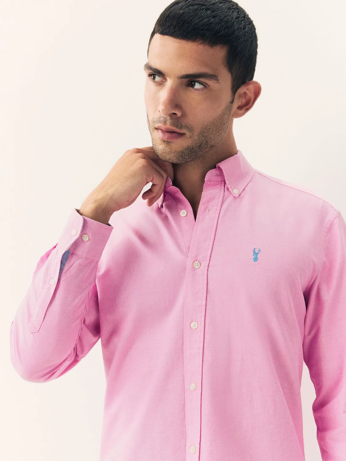 Рубашка Оксфорд Slim Fit Next, розовый — фото 4