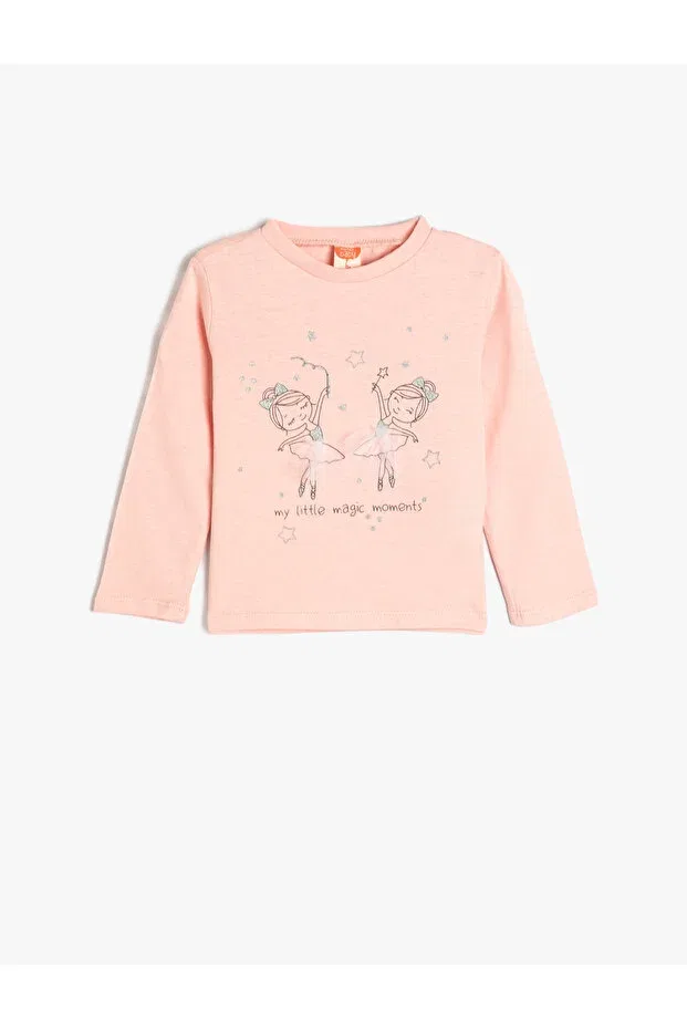 Детская футболка с длинным рукавом Ballerina Printed Koton, Rose