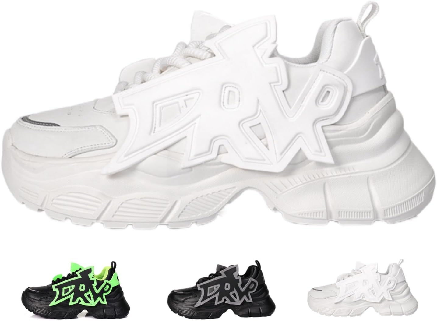 

Мужские массивные модные кроссовки MACEFIL Y2K на платформе, модные кроссовки в стиле «папа», противоскользящие, удобные, повседневные обувь, белый