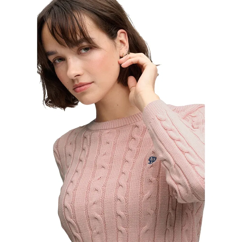 Женский свитер с косами Superdry Essentials SD&CO, Pink — фото 4