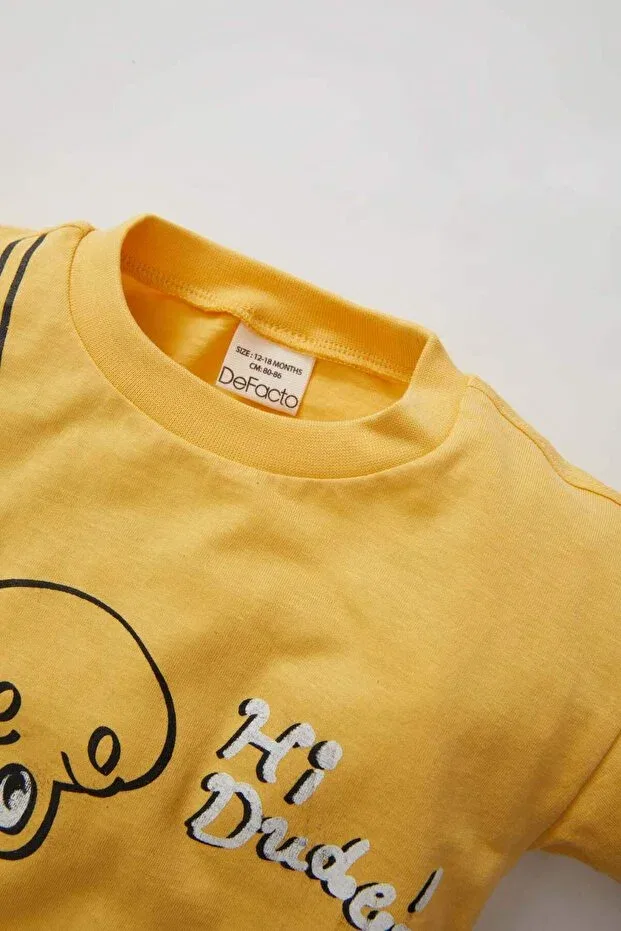 Детская футболка для мальчиков с животным принтом Defacto, Yellow — фото 2
