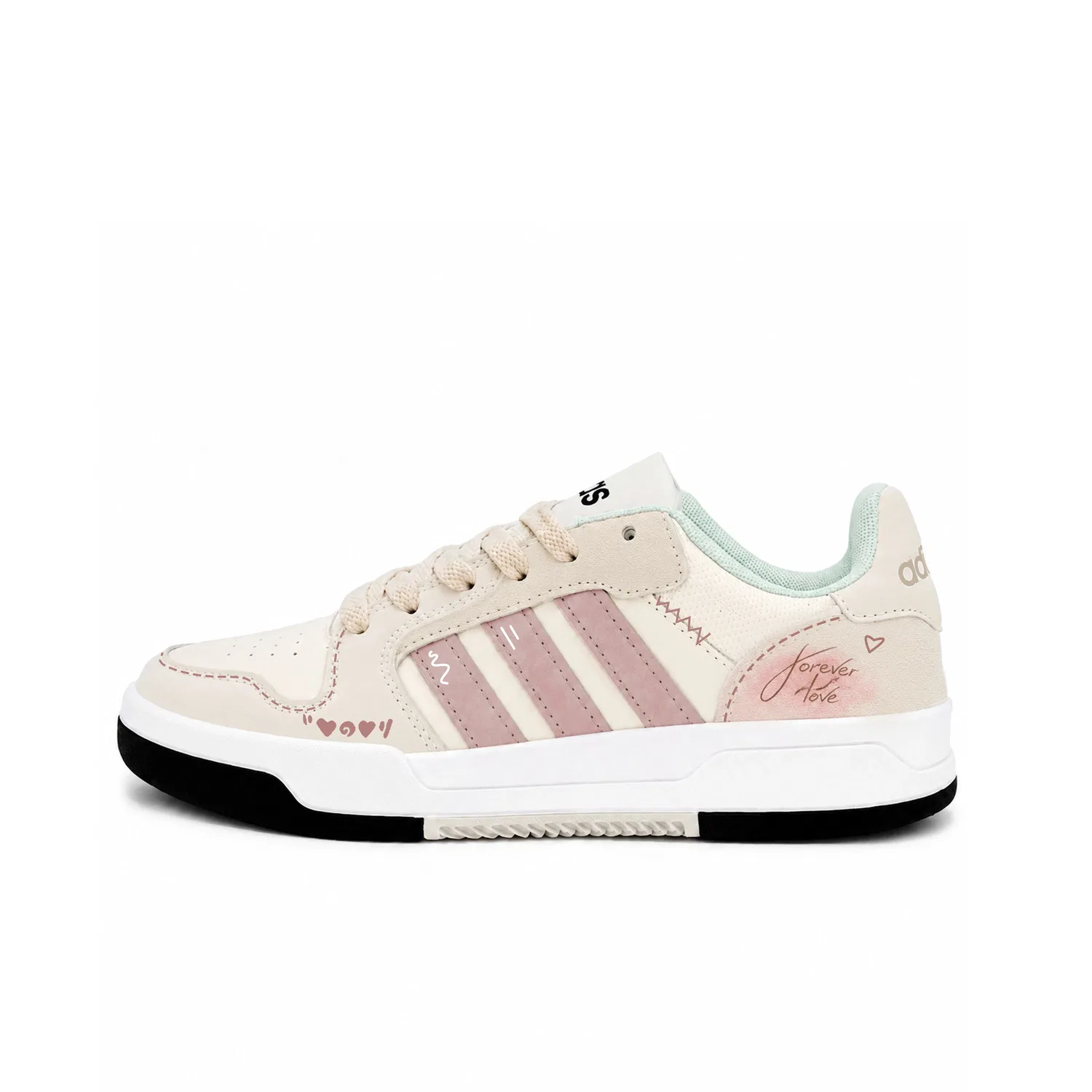 Детские кроссовки-скейтборд с принтом 25 см ENTRAP Skateboard Shoes Unisex Low Top Pink Adidas, Pink — фото 3