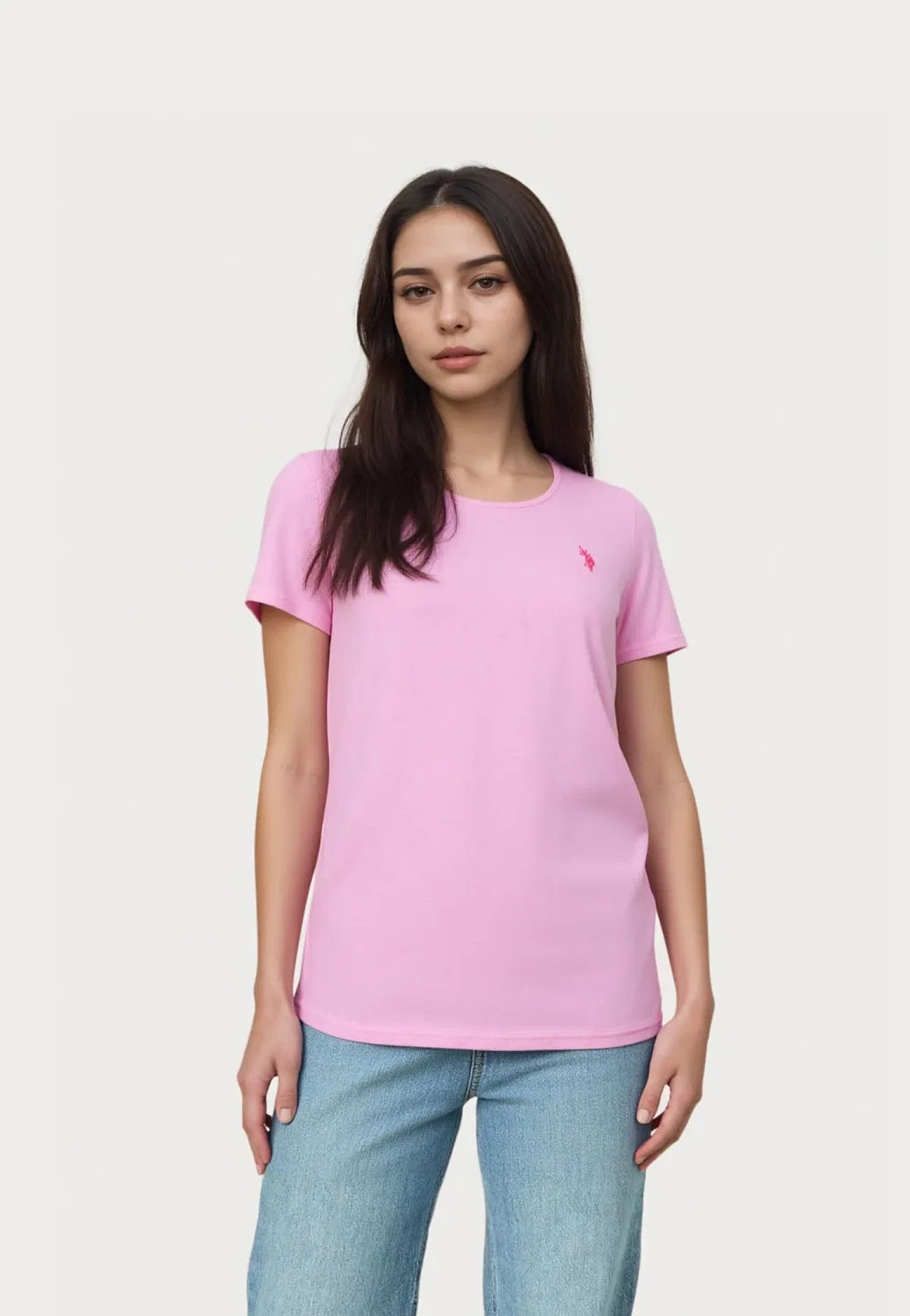 Футболка с круглым вырезом U.S. Polo Assn., розовый — фото 3