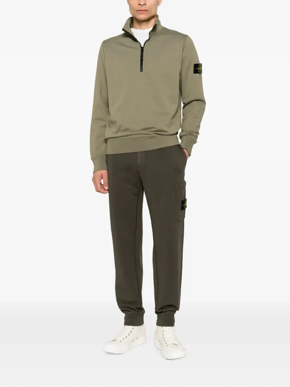 Спортивные брюки с нашивкой-компас на кармане Stone Island, зеленый — фото 2