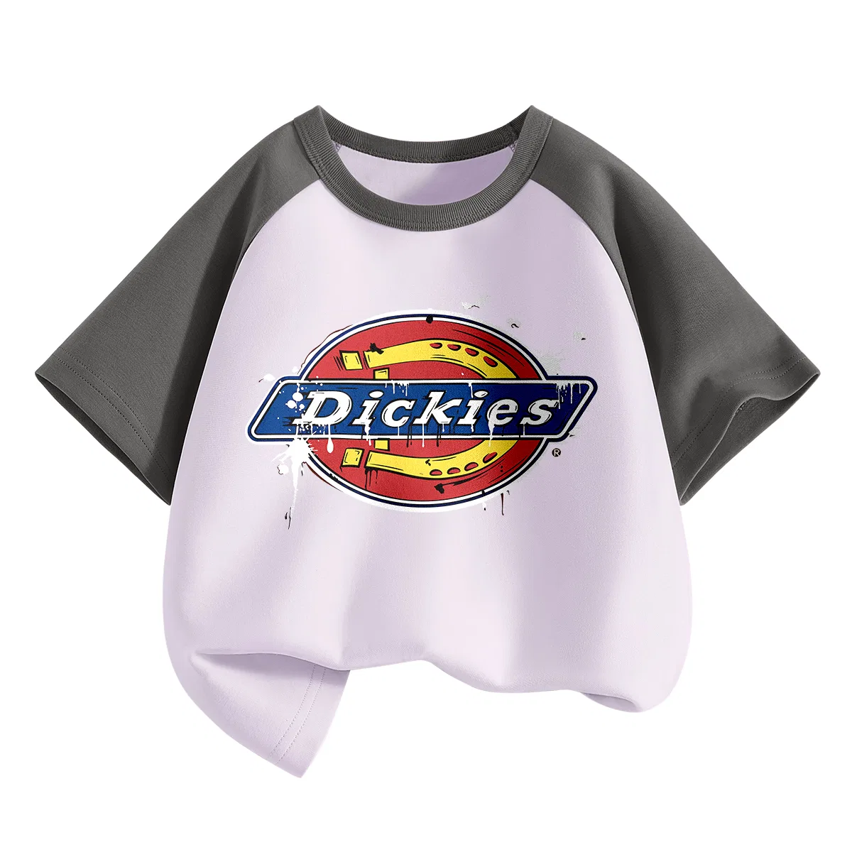 Детская футболка с принтом Spray Graffiti Ink Gray Purple Dickies, Spray Graffiti Ink Gray Purple
