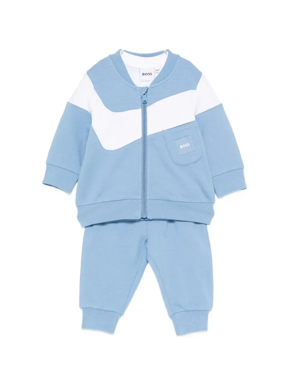 Спортивный костюм из цветовых блоков с логотипом Boss Kidswear, синий