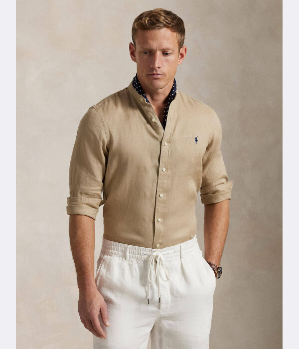 

Льняная рубашка Slim fit Polo Ralph Lauren, желтый