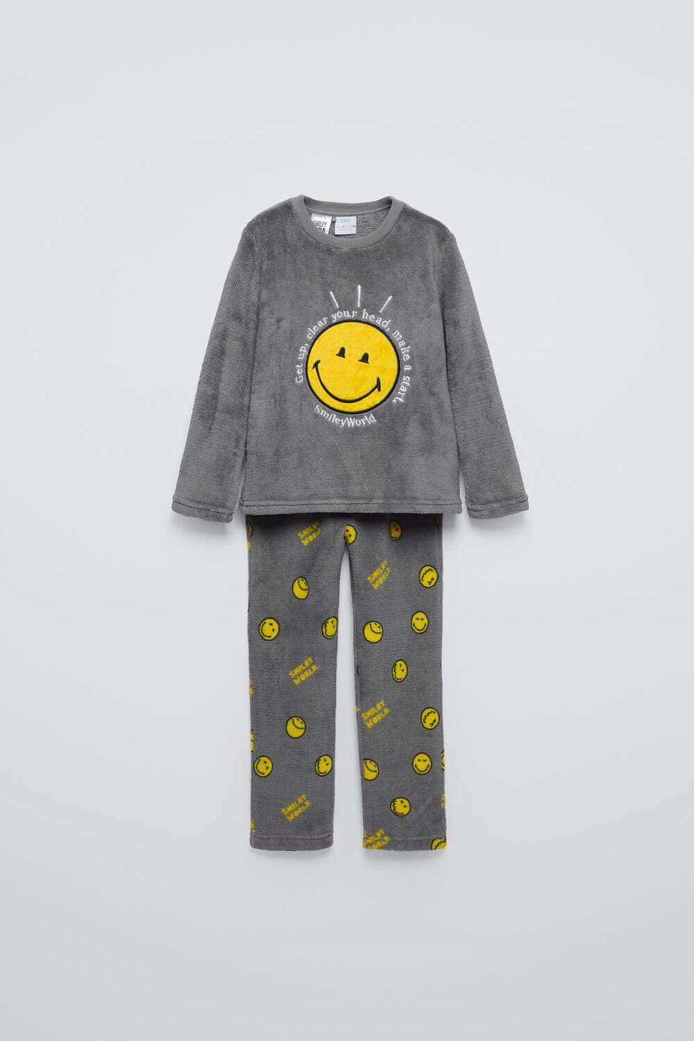 

флисовая пижама smileyworld ZARA, антрацитово-серый