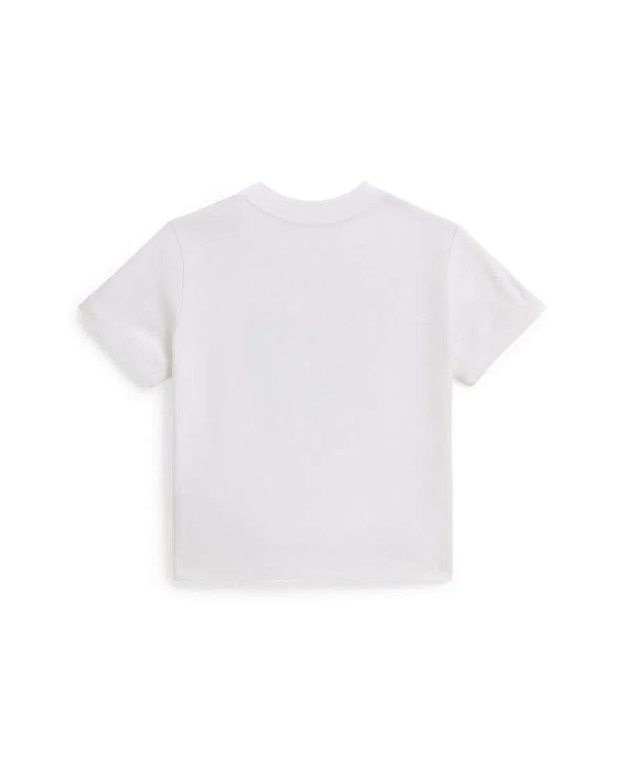 Детская футболка с круглым вырезом и графическим принтом для мальчиков Polo Ralph Lauren, белый — фото 2