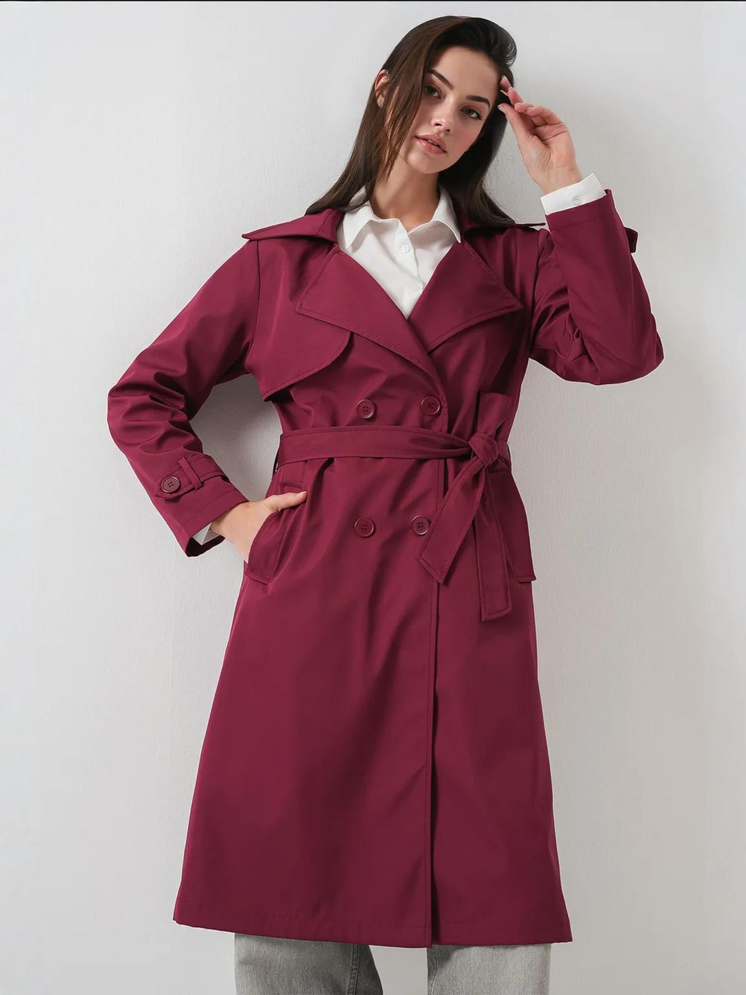 

Bigdart Межсезонное пальто в цвете бургунди