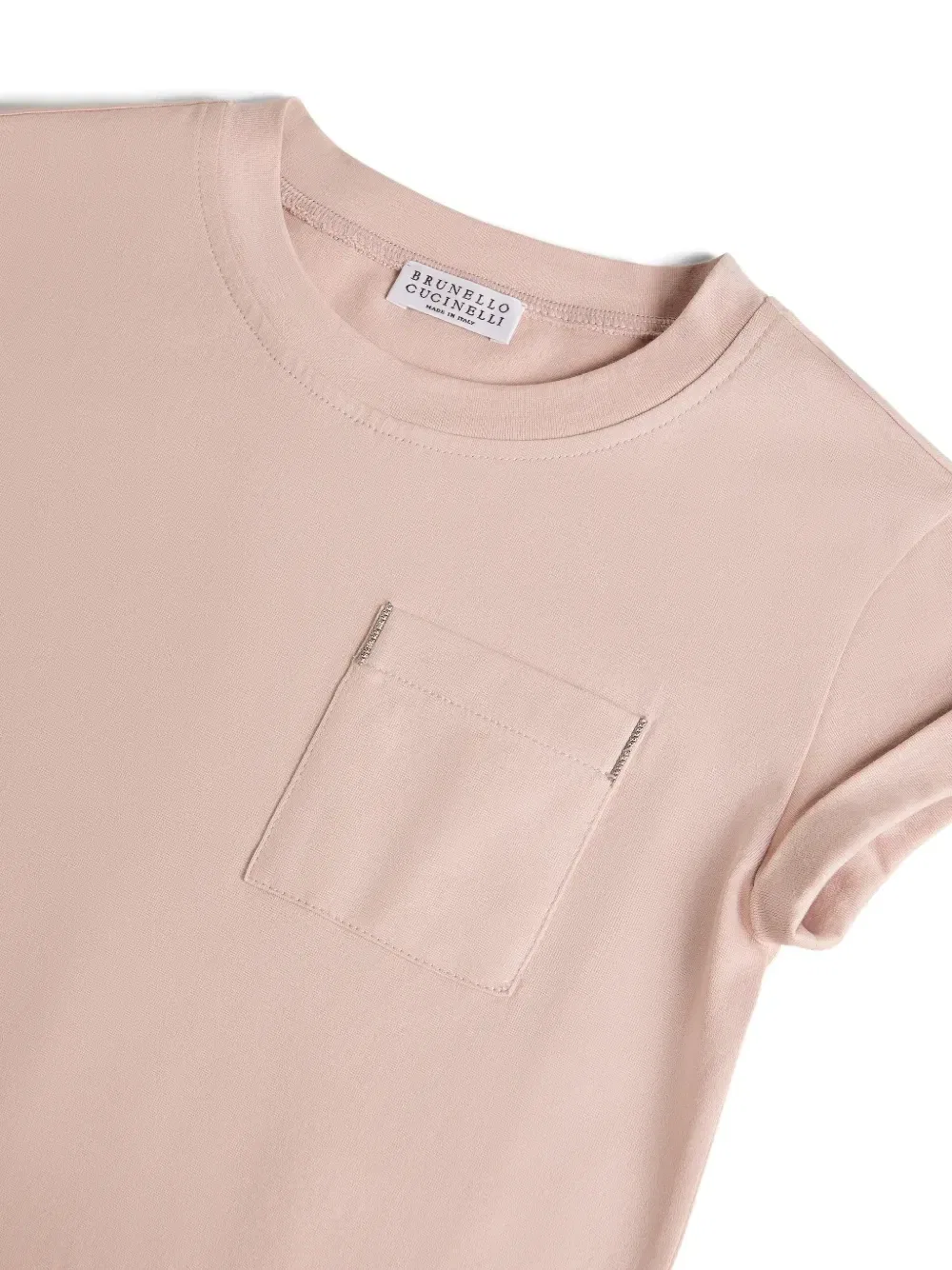 Футболка из хлопкового джерси с монелли Brunello Cucinelli Kids, розовый — фото 3