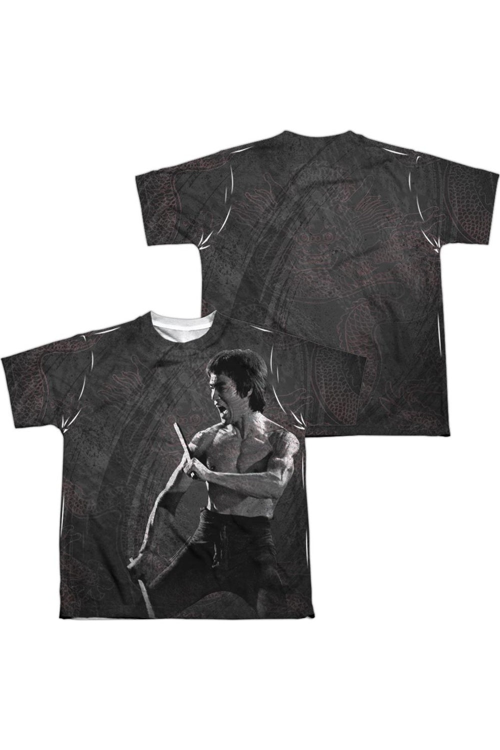 

Футболка с коротким рукавом для подростков с принтом Брюса Ли в стиле дракона Gildan, белый