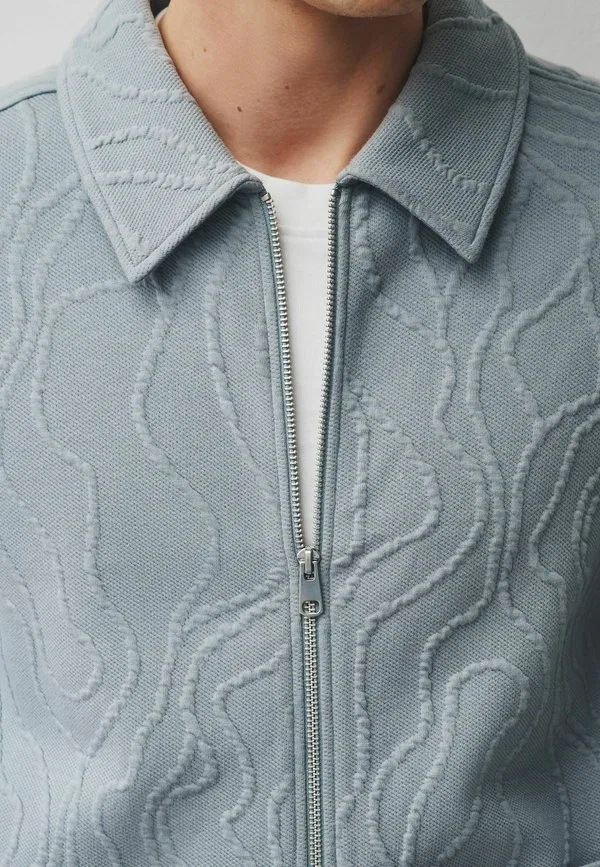 Летняя куртка стандартного кроя с текстурированной поверхностью Next, Grey Blue — фото 4