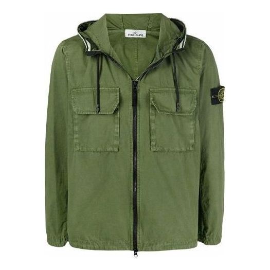 

Куртка garment dyed hooded shirt jacket 'olive' Stone Island, зеленый