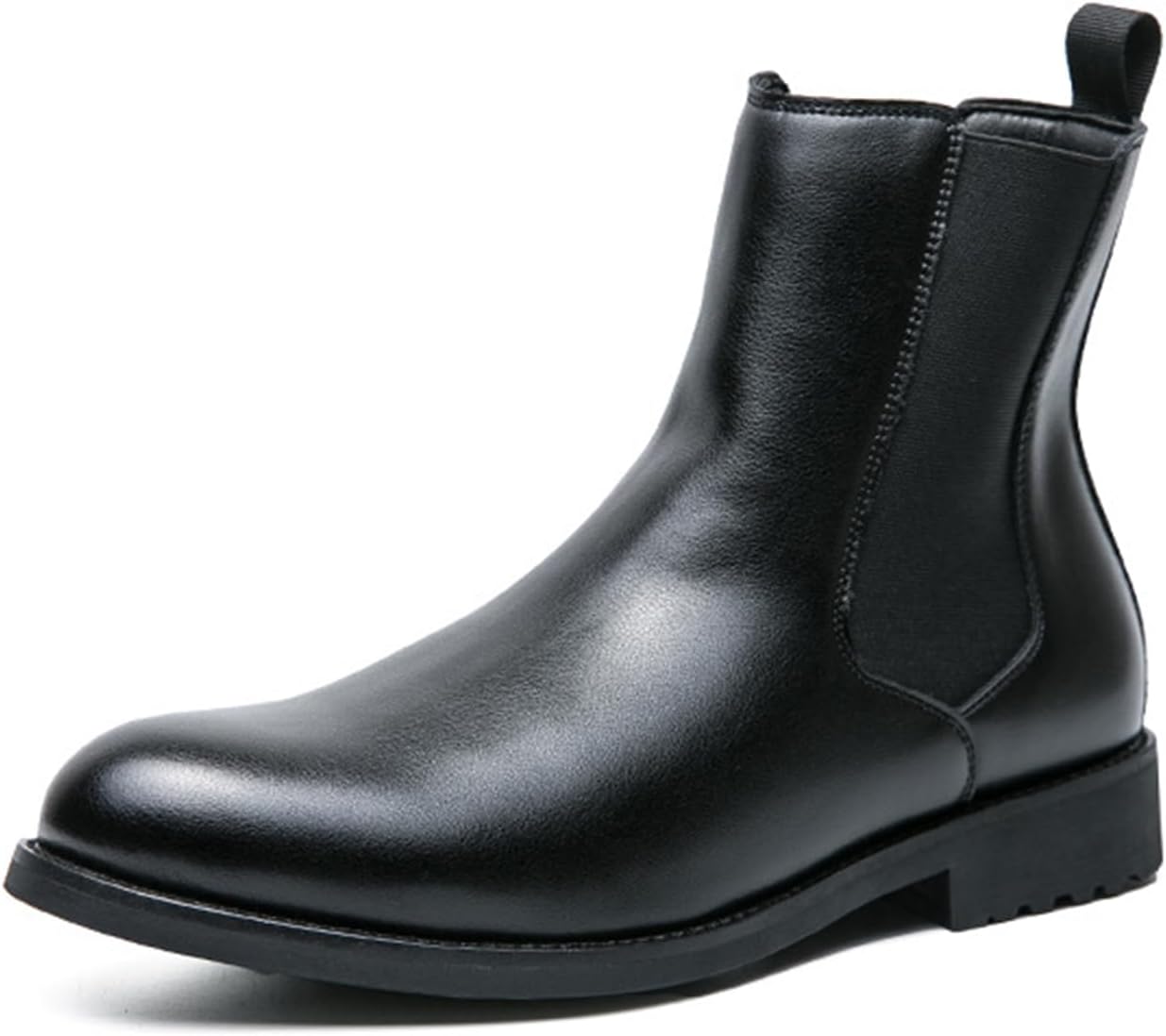 

Мужские Ботинки Челси ADMLZQQ Кожаные Ретро Броги Чукка на Щиколотке Эластичные Классические Повседневные Деловые Ботинки для Мужчин, черный