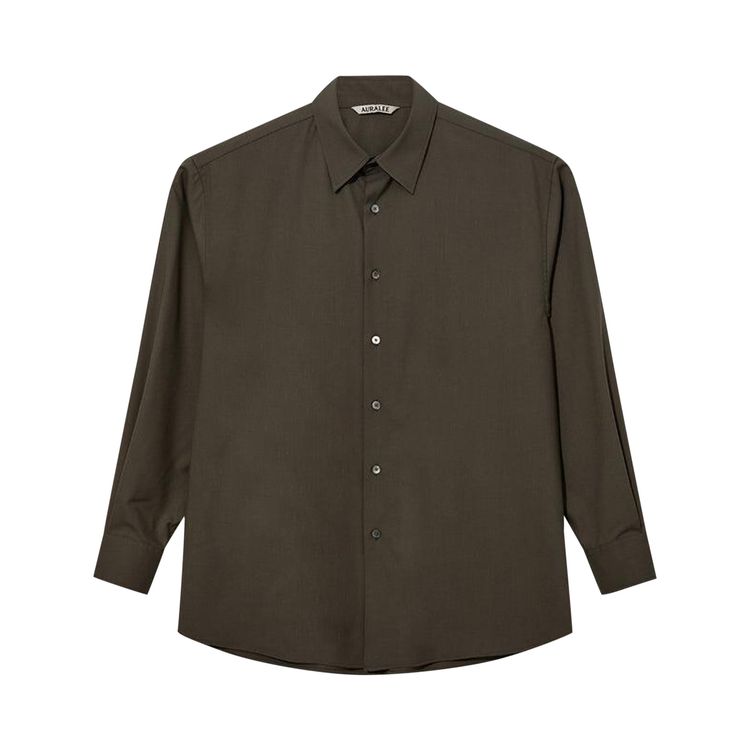 

Рубашка Auralee Super Fine Tropical Wool Open Collar Half Sleeved Shirt 'Light Brown', синий