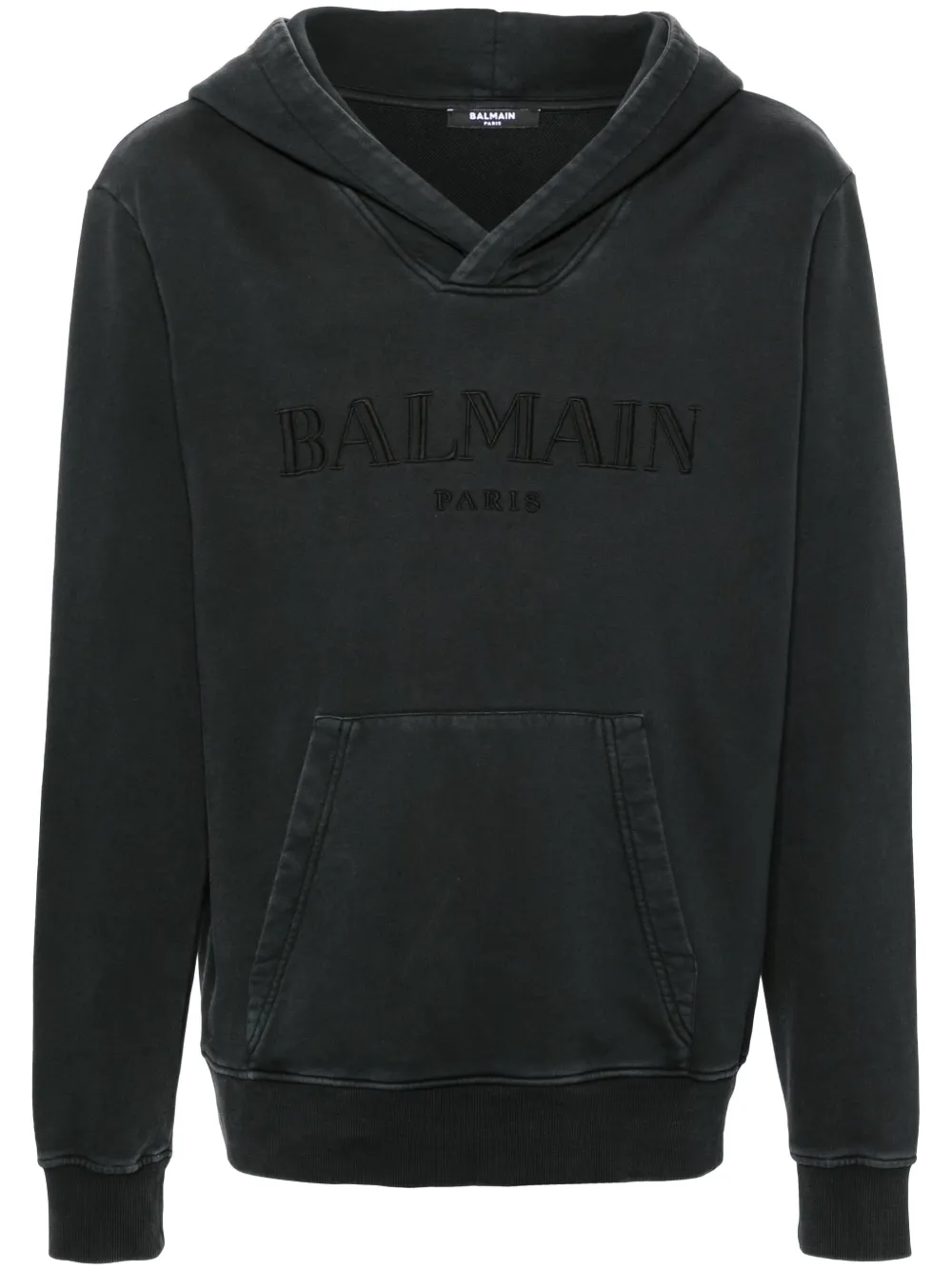 

Худи с вышитым логотипом BALMAIN, серый