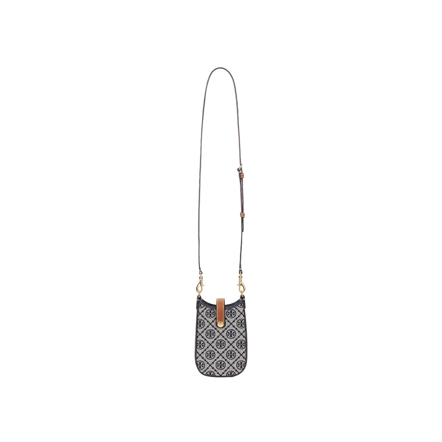 

TORY BURCH Сумка через плечо с жаккардовой отделкой из телячьей кожи, маленький чехол для телефона, морской синий