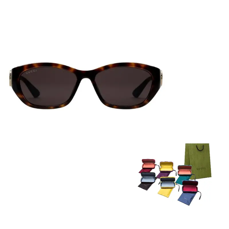 

GUCCI Прямоугольные солнцезащитные очки для женщин, Tortoiseshell