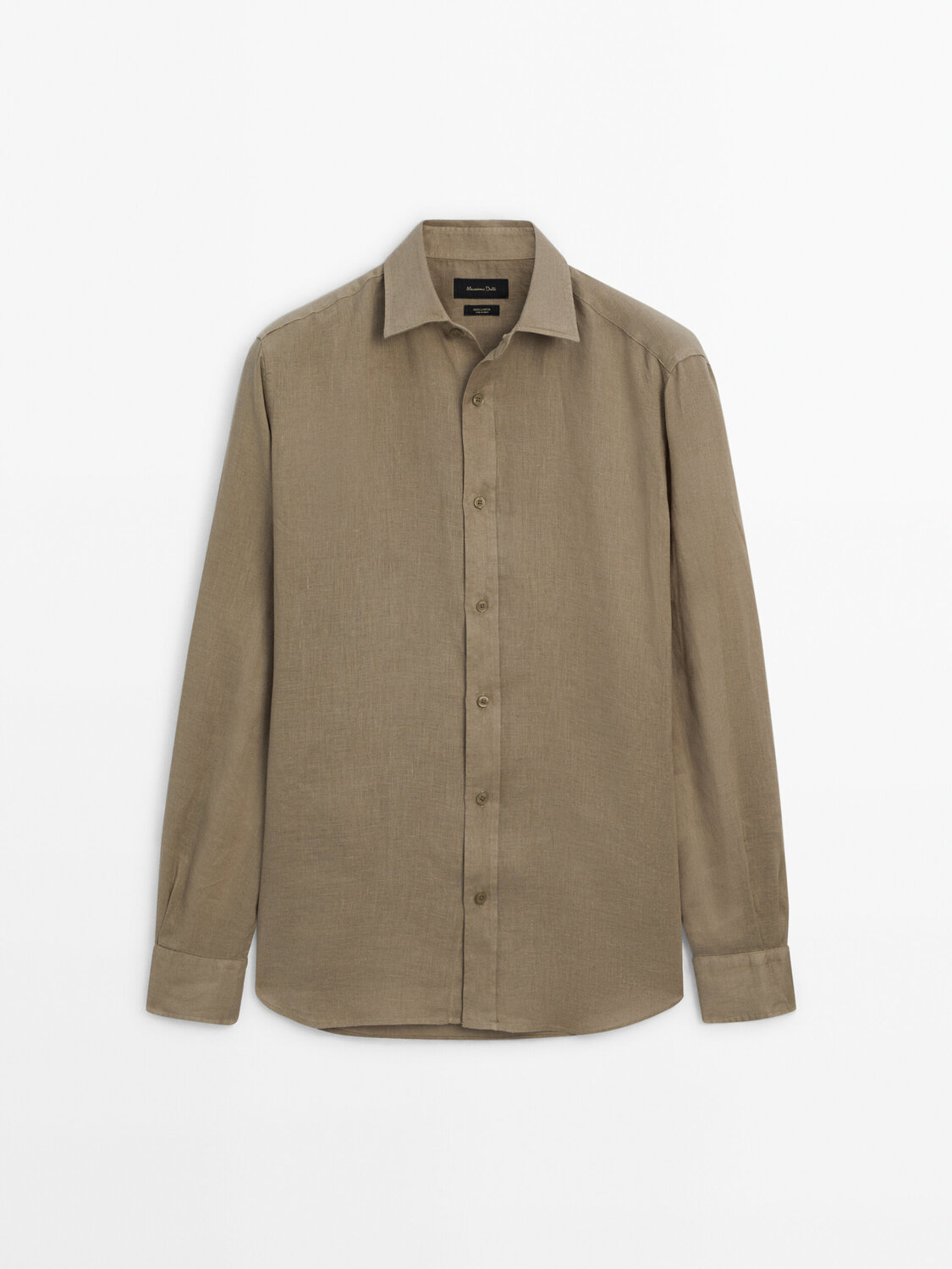 

Рубашка стандартного кроя из 100% льна Massimo Dutti, зеленый