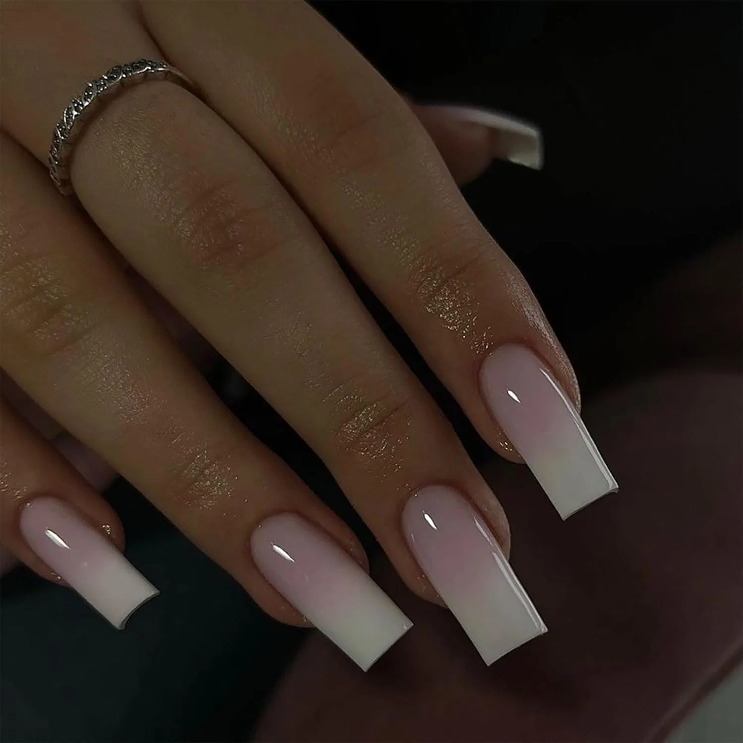 Накладные ногти длинные «French Lace» 24 шт. Angwis, 0304Y11
