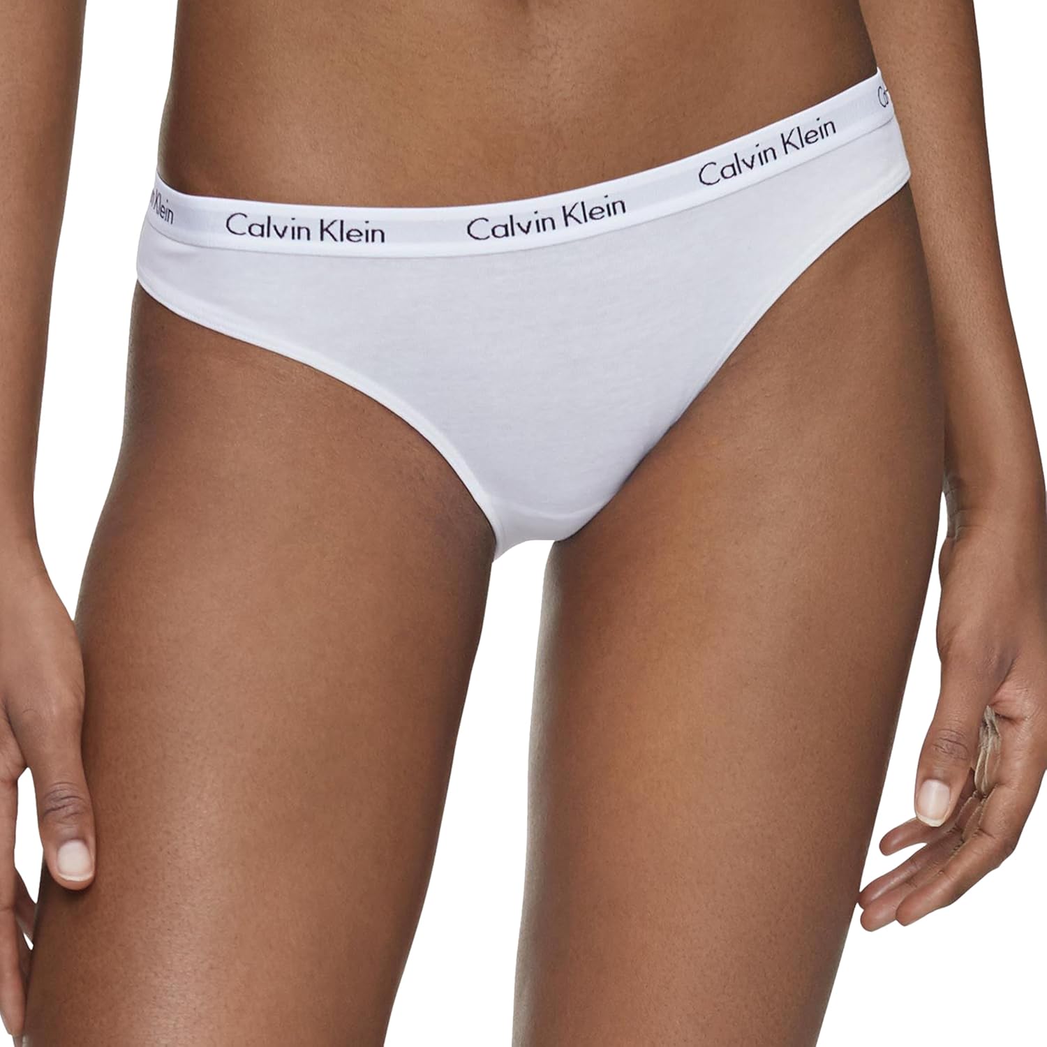 Женские трусики-бикини Calvin Klein Carousel Logo из хлопка и эластичного хлопка, 3 пары, Black/White/Grey Heather — фото 4
