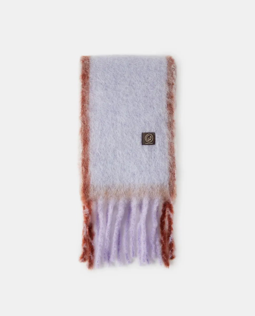 

Макси-шарф из мохера и шерсти Mantas Ezcaray, сиреневый