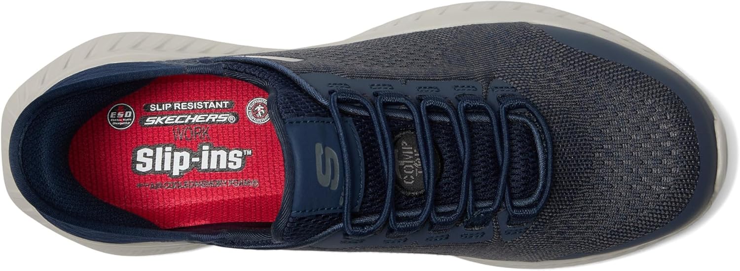 Мужские слипоны Skechers: Tilido - Troxin ESD с композитным носком и резинкой для мужчин, Nvy — фото 3