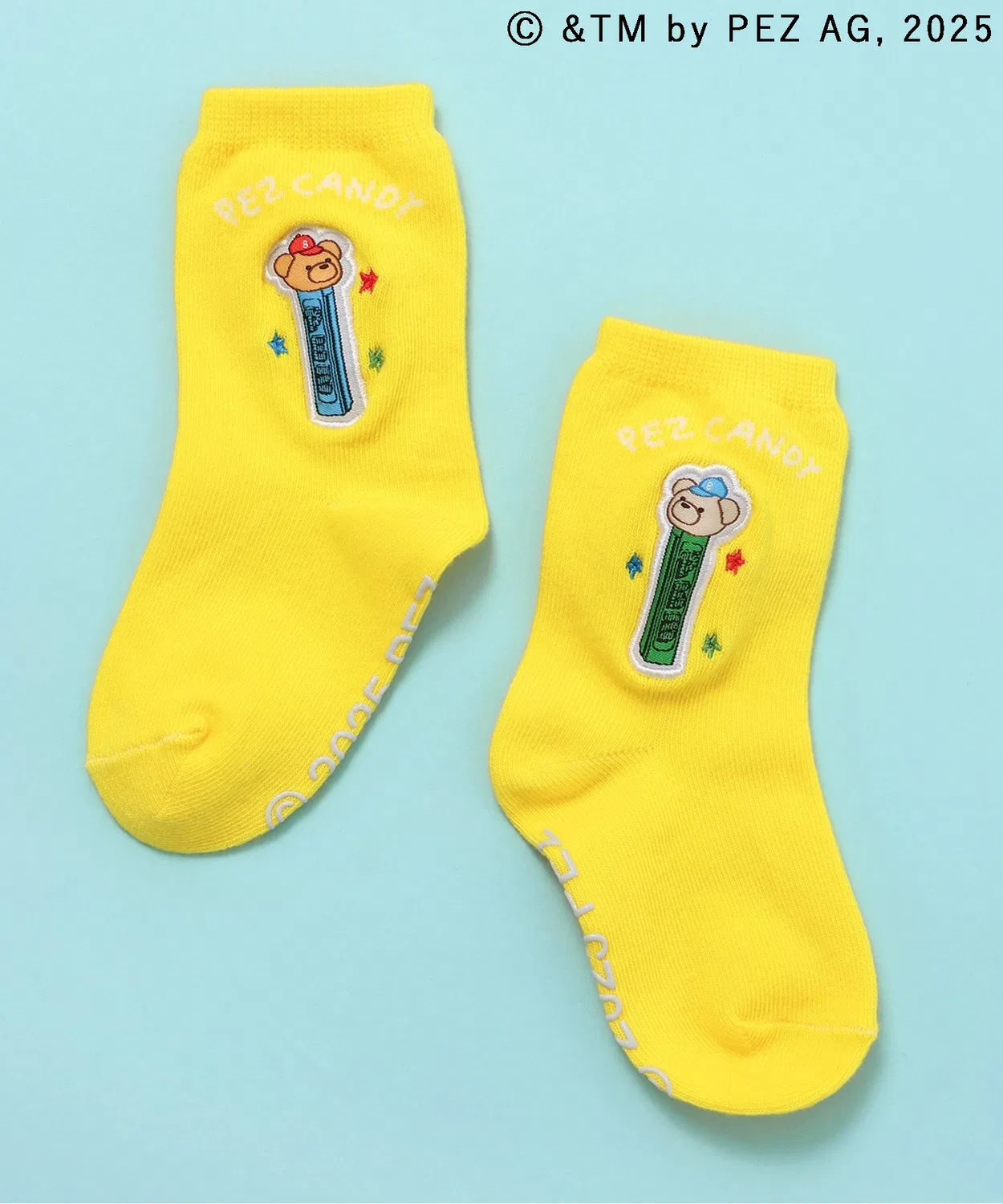 Носки PEZ×tiny bear, жёлтые, детские