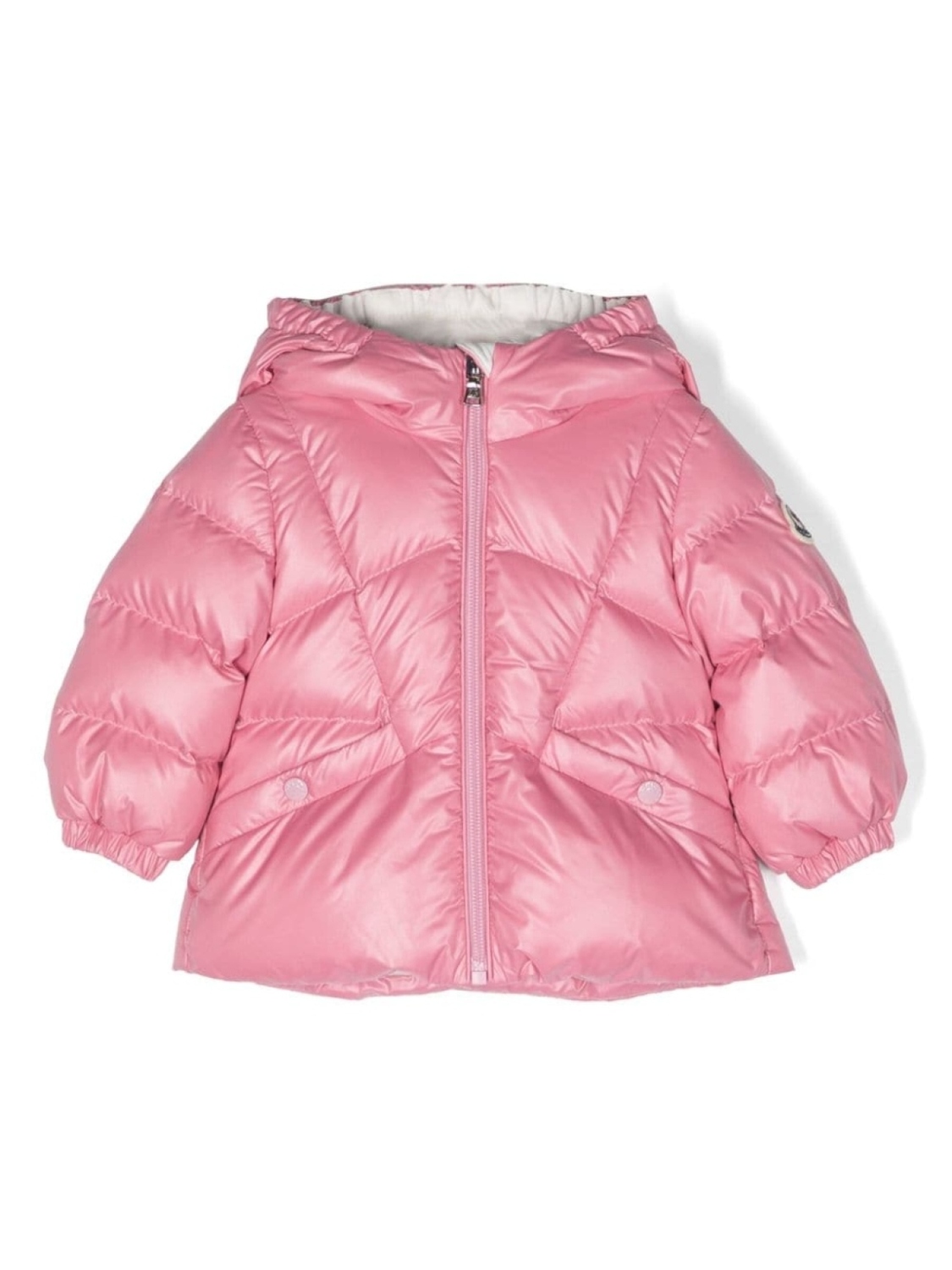 

Moncler Enfant пуховик с логотипом, розовый