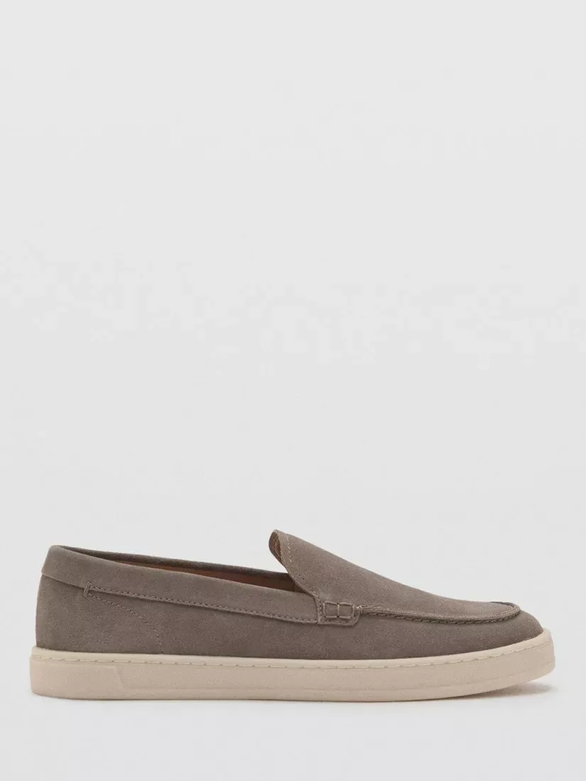 Удобные замшевые лоферы Mango, Grey