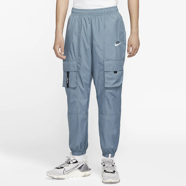 Брюки air athleisure casual sports multiple pockets woven long pants blue Nike, синий — фото 4