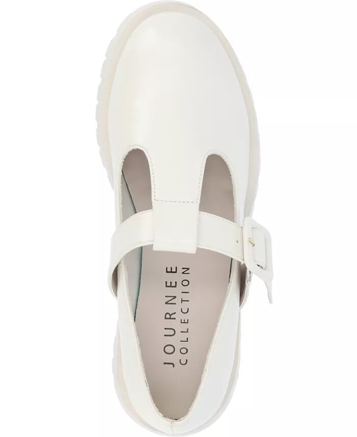 Женские туфли-лодочки Suvi Treaded Sole Mary Jane Flats Journee Collection, коричневый/бежевый — фото 4