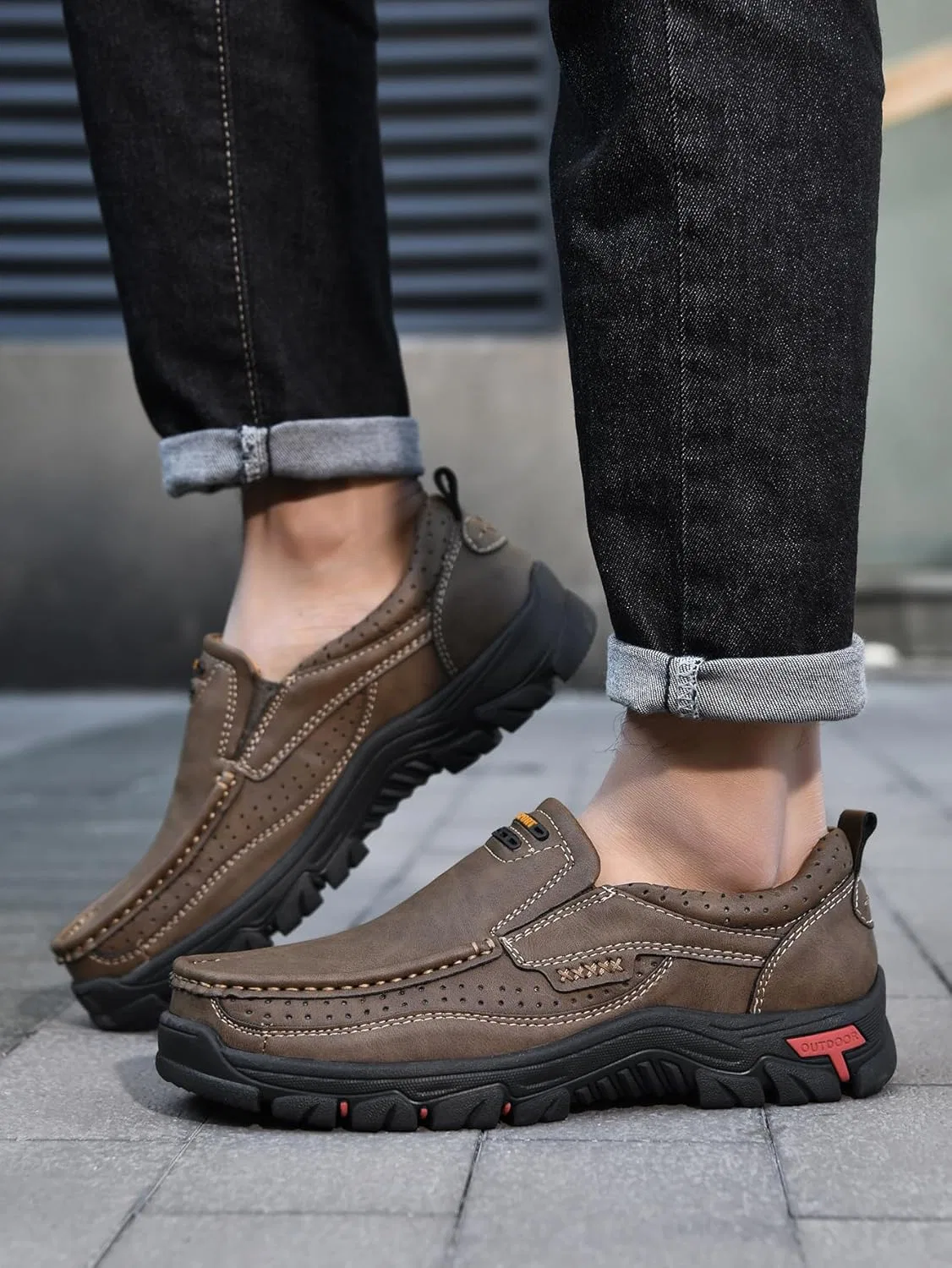 Мокасины кожаные повседневные, Loafers, светло-коричневый Tsuukuie — фото 2