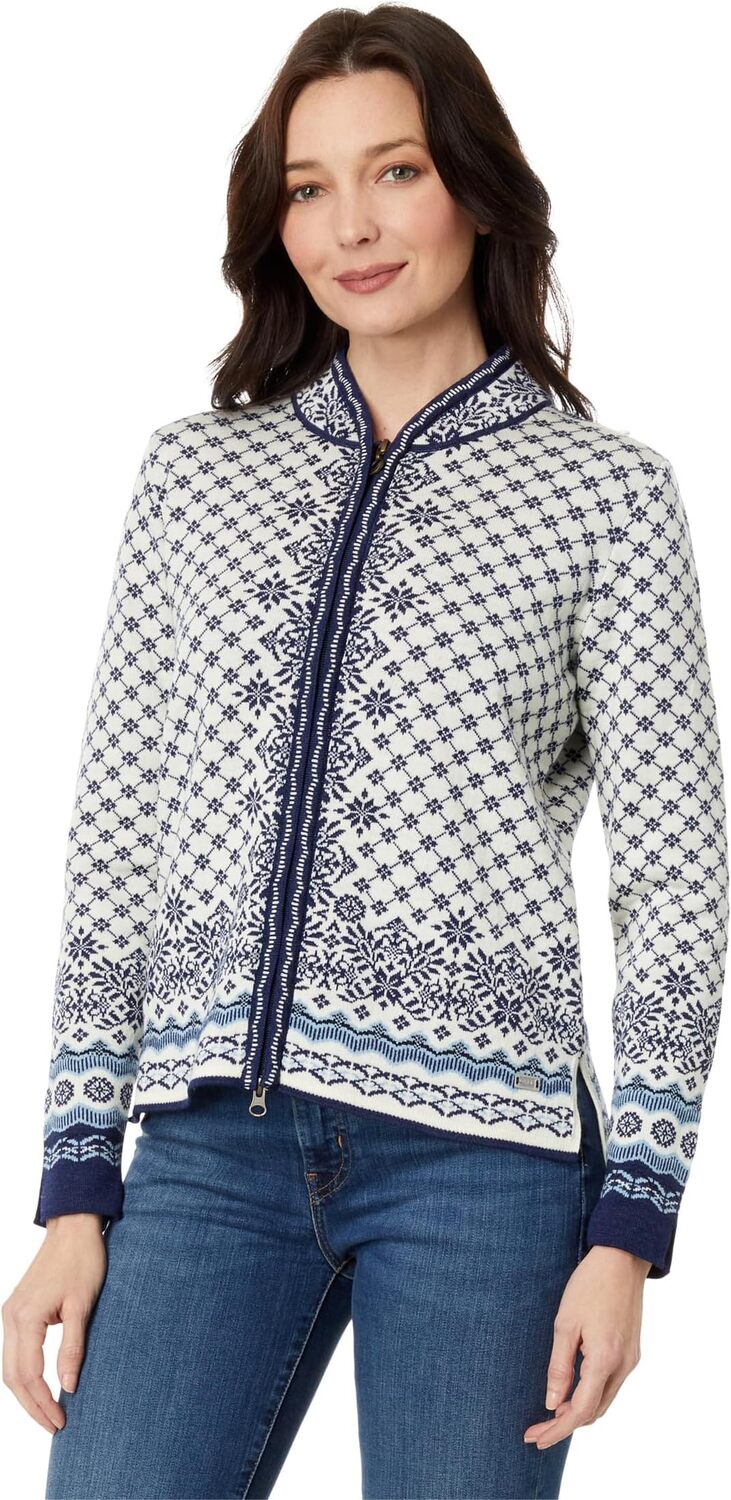 

Свитер Solfrid Feminine Jacket Dale of Norway, цвет Off-White/Electric Storm/Navy/Ice Blue