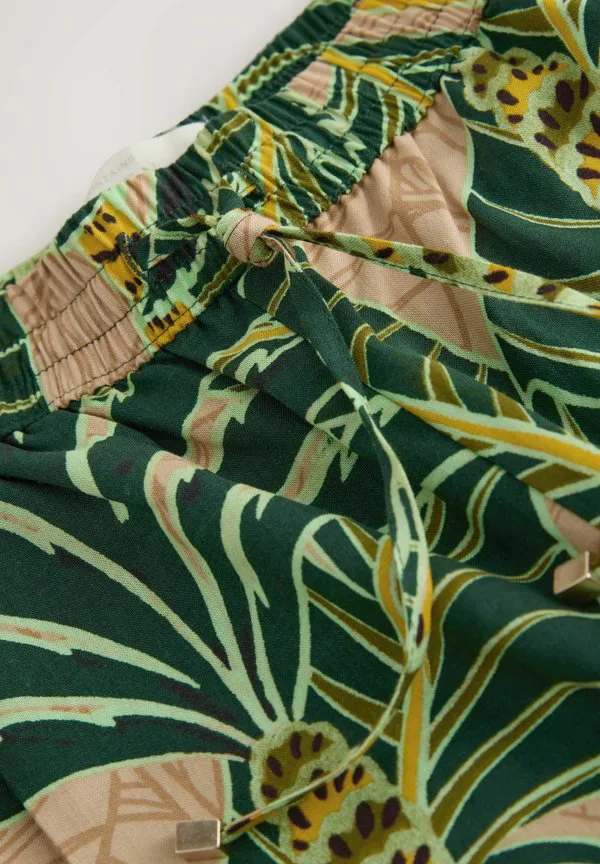 Брюки прямого кроя, зауженные книзу. Next, Green Yellow Palm Print — фото 2