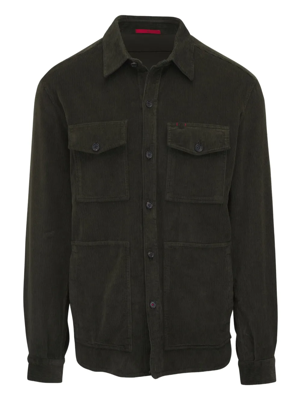 

Вельветовая рубашка-куртка с карманами Isaia, зеленый