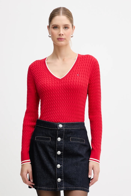 

Хлопковый свитер Tommy Hilfiger, красный