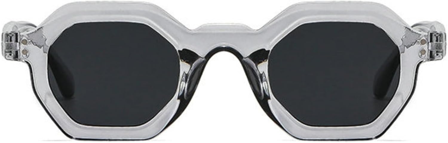 

Willochra Модные маленькие квадратные панк-солнцезащитные очки для женщин в стиле ретро с градиентом, защита от УФ-излучения UV400, для мужчин с заклепками, зеленые многоугольные солнцезащитные очки, C3