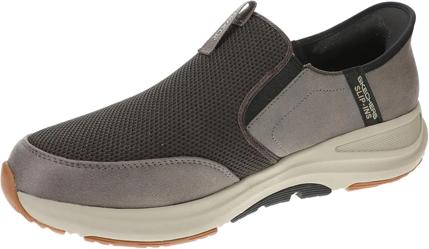 Мужские слипоны Skechers Hands Free Go Walk Outdoor Andes II, коричневый — фото 4