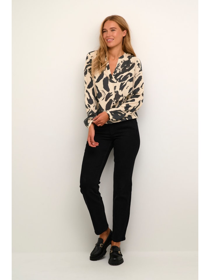 

Блузка Kaffe, цвет black/feather gray leo