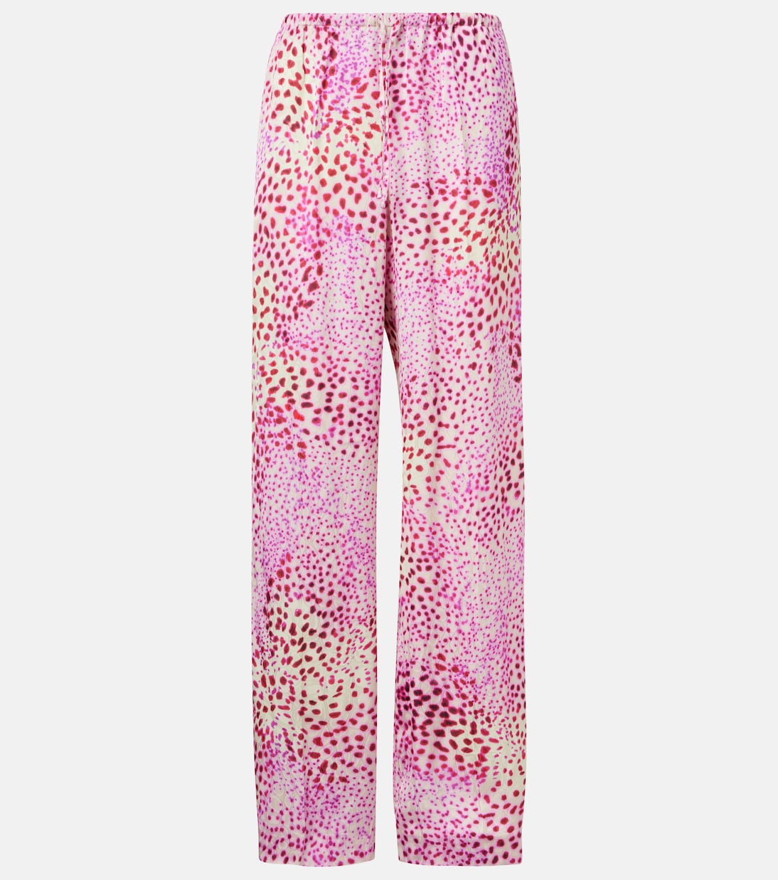

Брюки широкие из жаккарда Dries Van Noten, фуксия