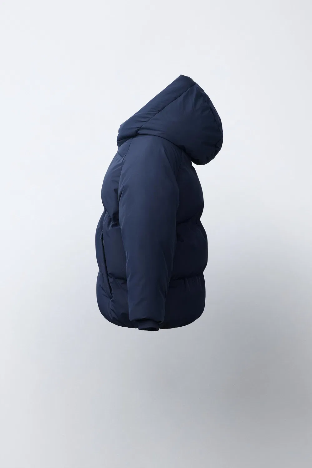 Водоотталкивающее стеганое пальто с капюшоном ZARA, Navy blue — фото 3