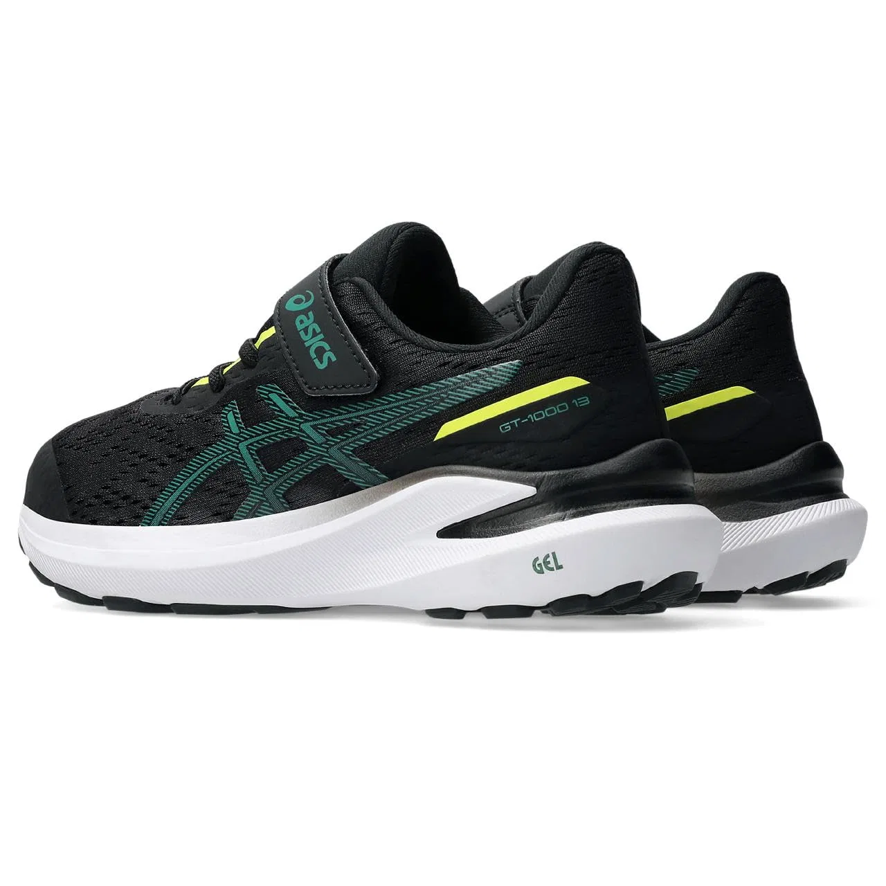 Детские кроссовки для мальчиков с гелевой подушкой GT-1000 13 PS ASICS, Black Jasper Green — фото 2